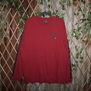 XL - Vintage Y2K G.H.bass & co. fishing 2000s red LS t-shirt